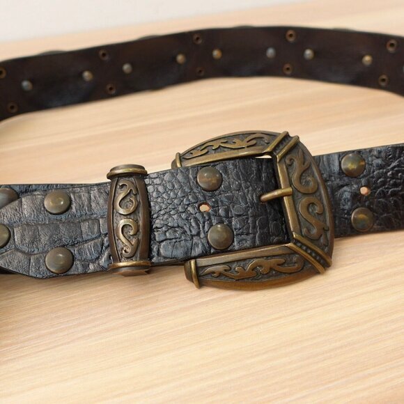 Marni Belt 32 Small Medieval Studded Heavy Metal Western Steampunk ITALY $788 - Picture 3 of 16